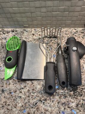OXO Good Grips 5-Piece Kitchen Tool Lot - Grater, Chopper, Masher & More